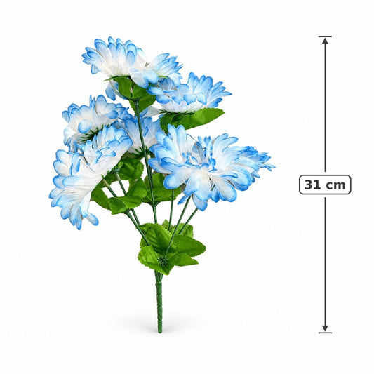 Buquê de Gérberas Artificiais Azul 31 cm – 7 Hastes | FlorArte