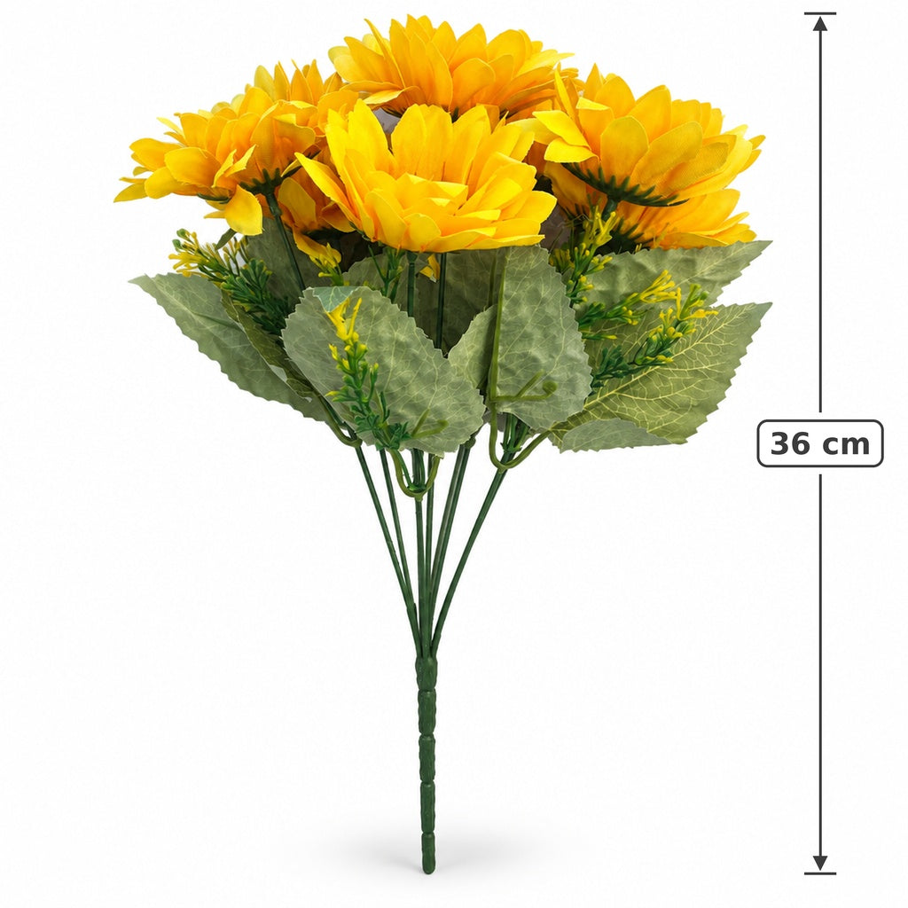 Buquê de Girassóis Artificiais Amarelo 36 cm – 7 Hastes | FlorArte