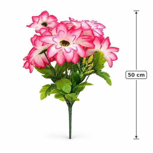 Buquê de Dálias Artificiais Rosa 50 cm – 10 Hastes | FlorArte