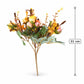 Buquê de Camélias Artificiais Amarelo e Laranja Outono 31 cm – 13 Hastes | Florarte