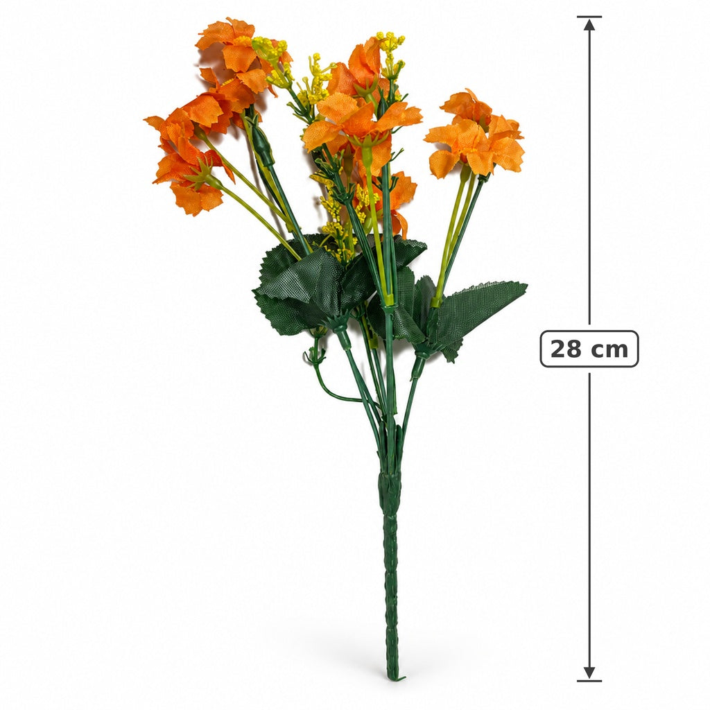 Buquê de Margaridas Artificiais Amarelo e Laranja 28 cm – 10 Hastes | Florarte