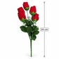 Buquê de Rosas Artificiais Vermelhas Botão Aveludado 34cm – 5 Botões | Florarte