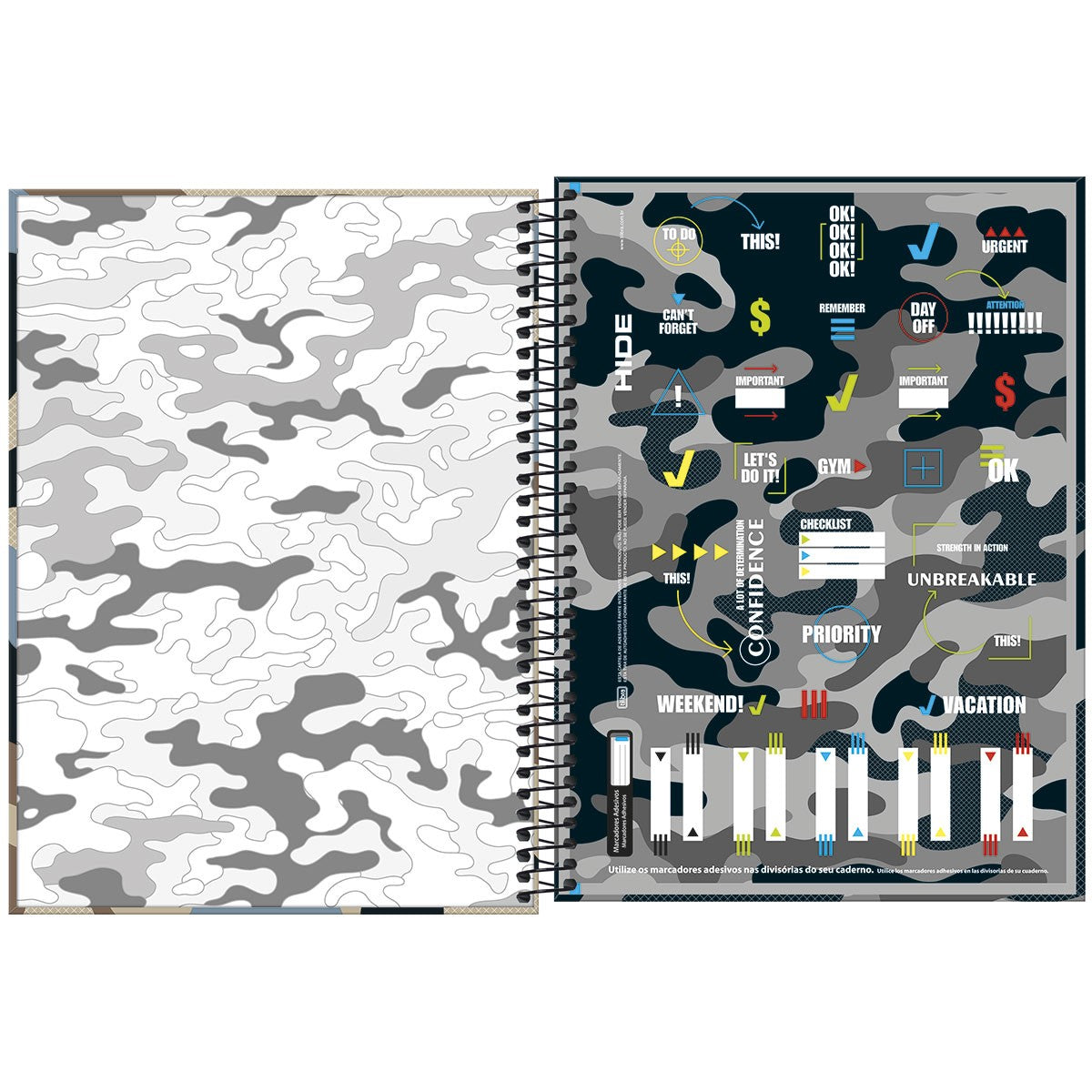 Caderno Universitário Hide Camuflado 10 Matérias 160 Fls – Tilibra