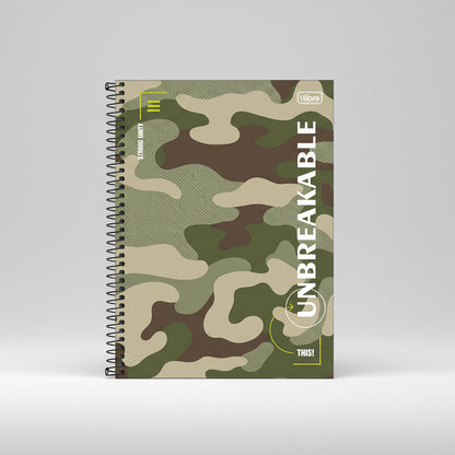 Caderno Camuflado Hide | Universitário Capa Dura 1 Matéria 80 Folhas | Tilibra