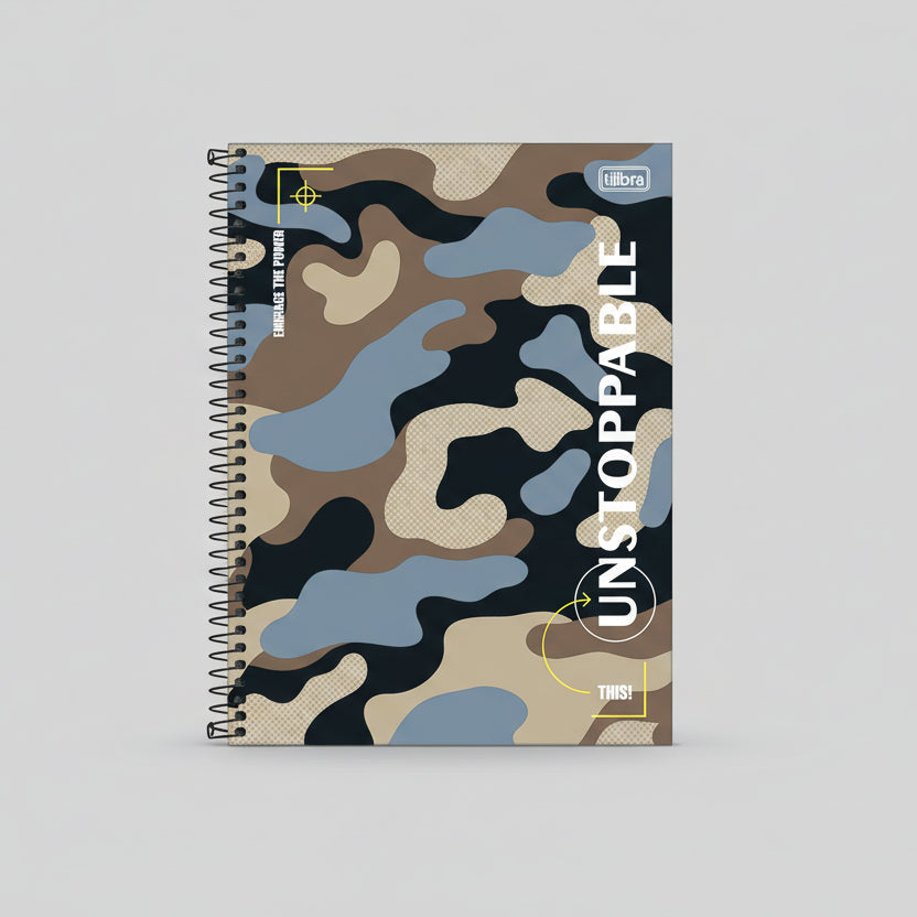 Caderno Universitário Hide Camuflado 10 Matérias 160 Fls – Tilibra