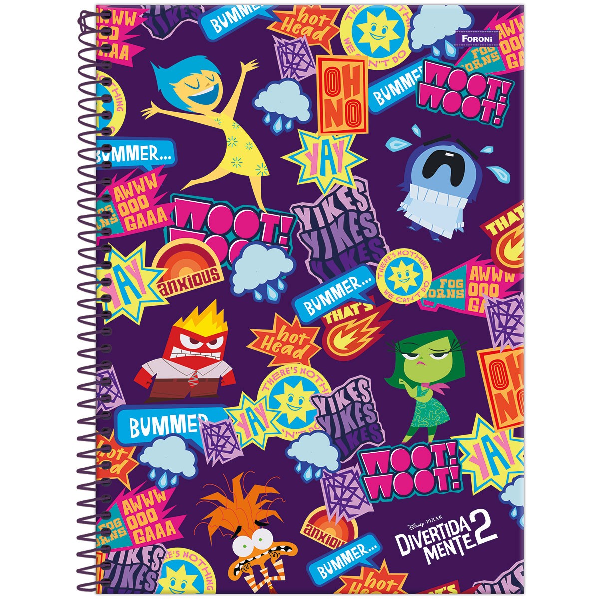 Caderno Divertidamente 2 Foroni | 1 Matéria 80 Folhas Capa Dura | Universitário 200 x 275 mm
