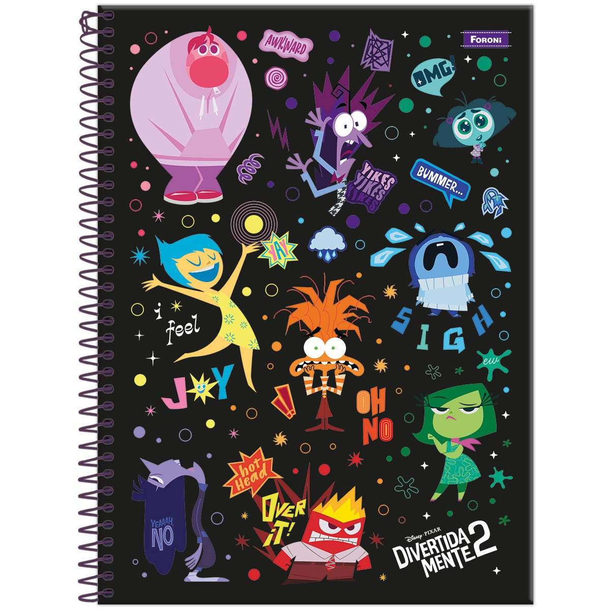 Caderno Divertidamente 2 Foroni | 1 Matéria 80 Folhas Capa Dura | Universitário 200 x 275 mm