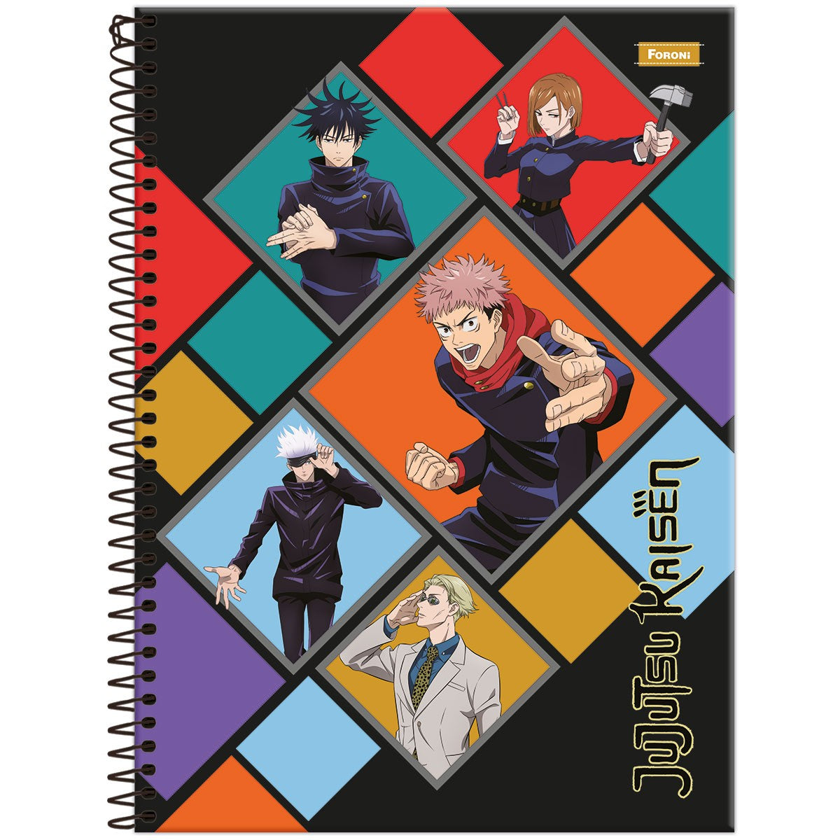 Caderno Jujutsu Kaisen | Universitário Capa Dura 1 Matéria 80 Folhas | Foroni