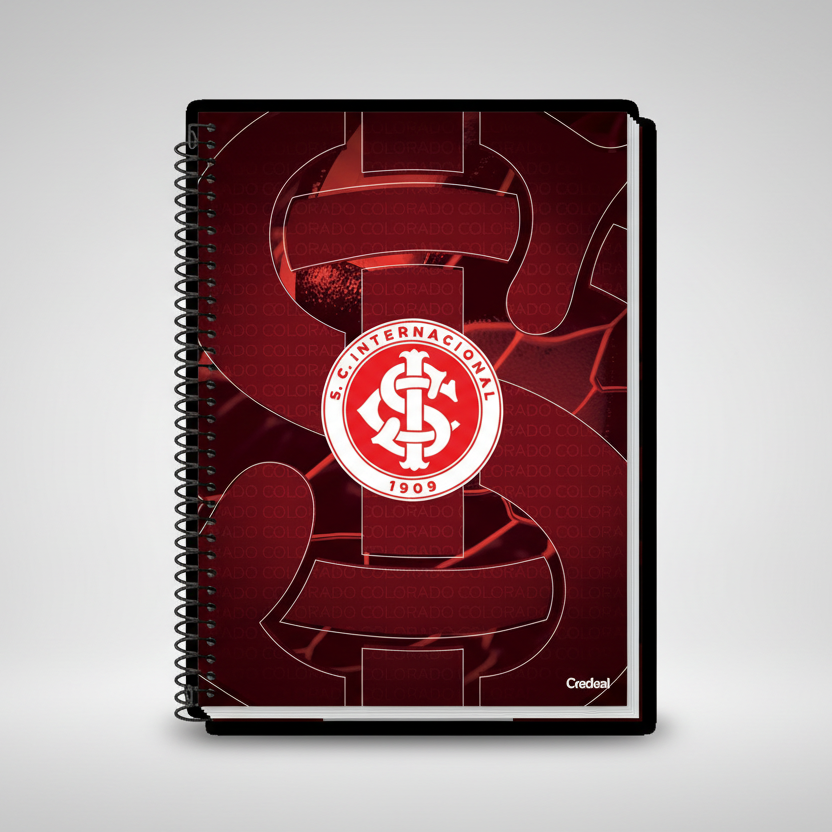 Caderno do Inter Universitário Credeal | Capa Dura 1 Matéria 80 Folhas | Produto Licenciado | 6 Capas
