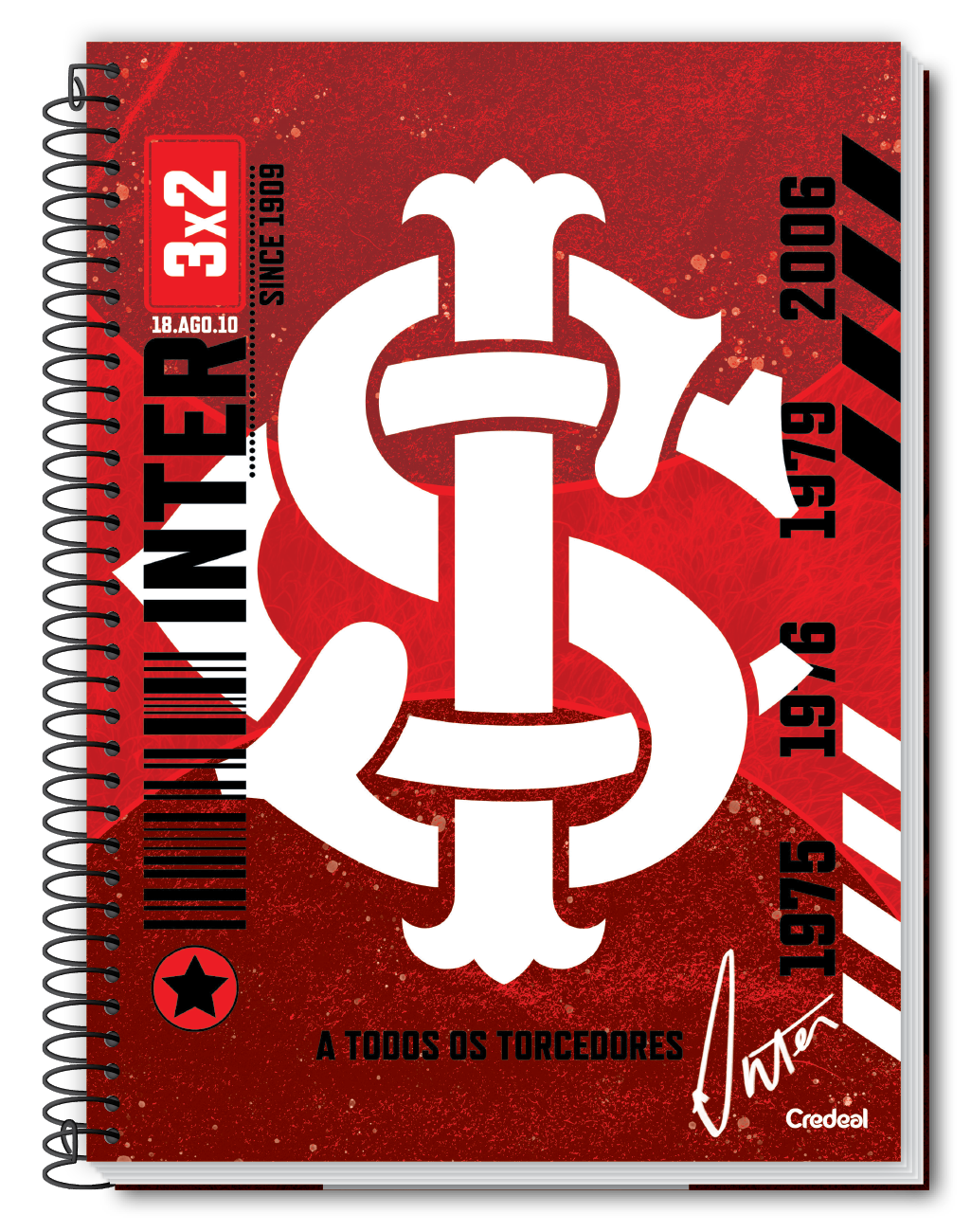 Caderno do Inter Universitário Credeal | Capa Dura 1 Matéria 80 Folhas | Produto Licenciado | 6 Capas