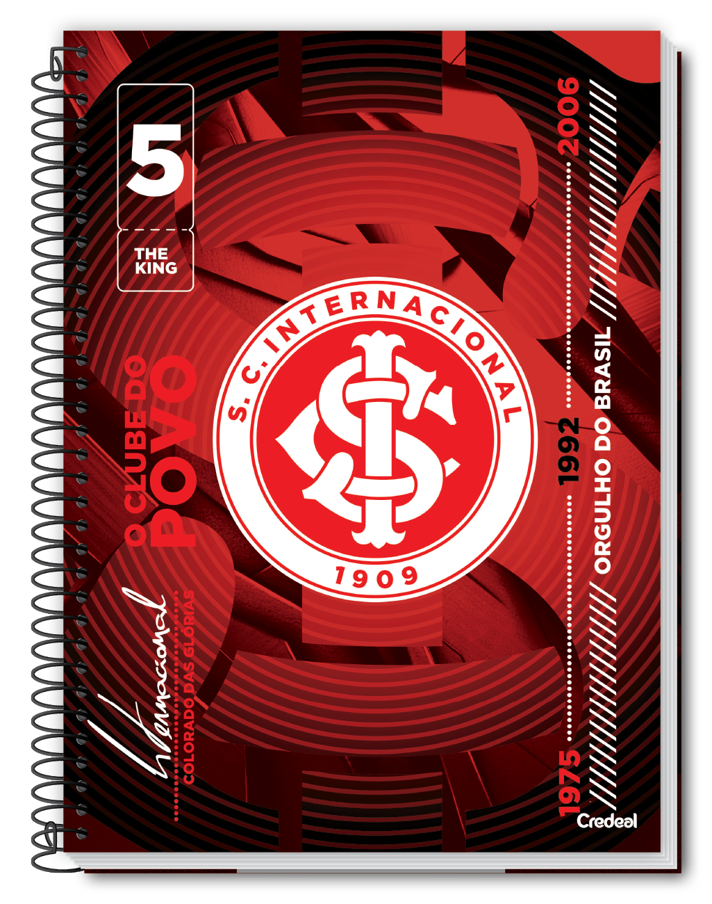 Caderno do Inter Universitário Credeal | Capa Dura 1 Matéria 80 Folhas | Produto Licenciado | 6 Capas