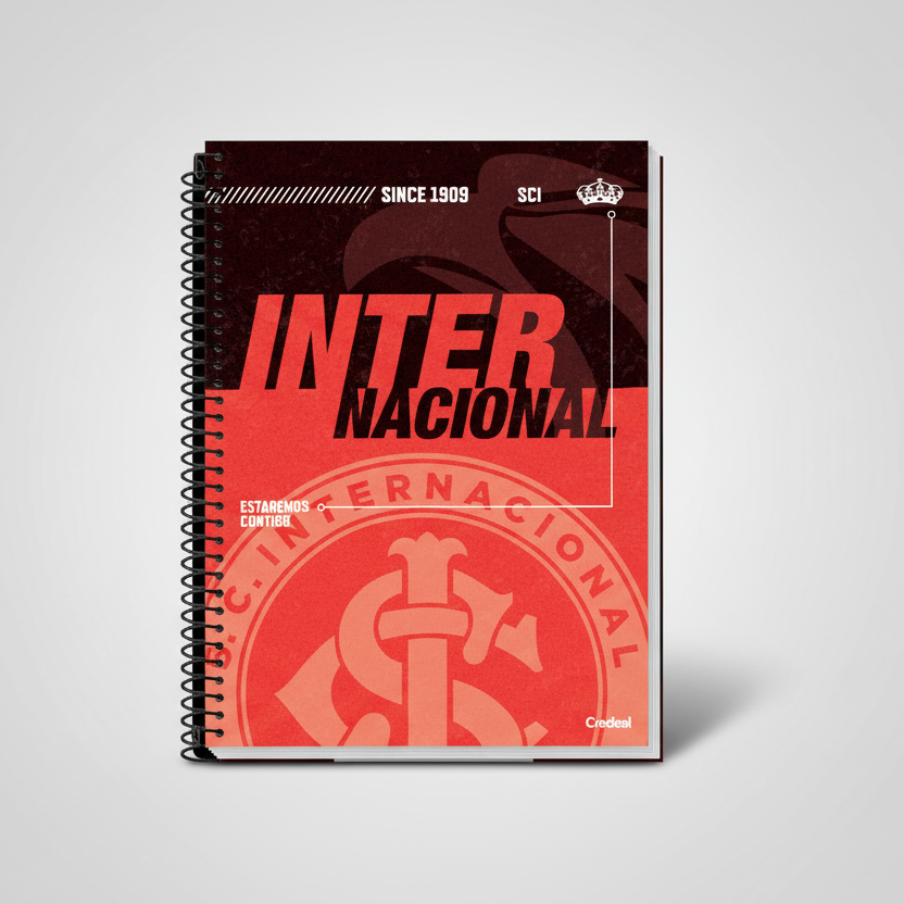 Caderno do Inter Universitário Credeal | Capa Dura 1 Matéria 80 Folhas | Produto Licenciado | 6 Capas