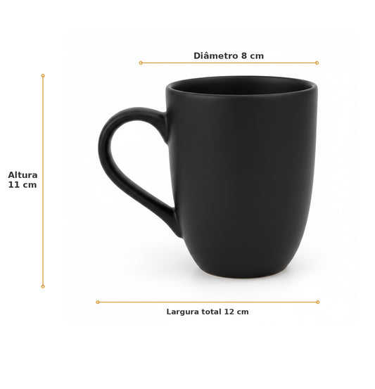 Caneca de Cerâmica Flat 350ml – Oxford | Linha Flat (Pacífico / Oásis / Preto)