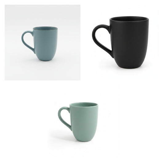 Caneca de Cerâmica Flat 350ml – Oxford | Linha Flat (Pacífico / Oásis / Preto)