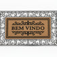 Capacho Bem-Vindo Fibra de Coco Natural 45×75 cm Antiderrapante Prata — Niazitex