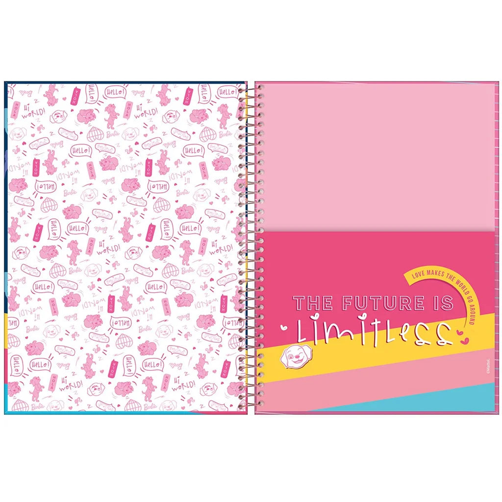 Caderno da Barbie | Universitário Capa Dura 1 Matéria 80 Folhas | Foroni