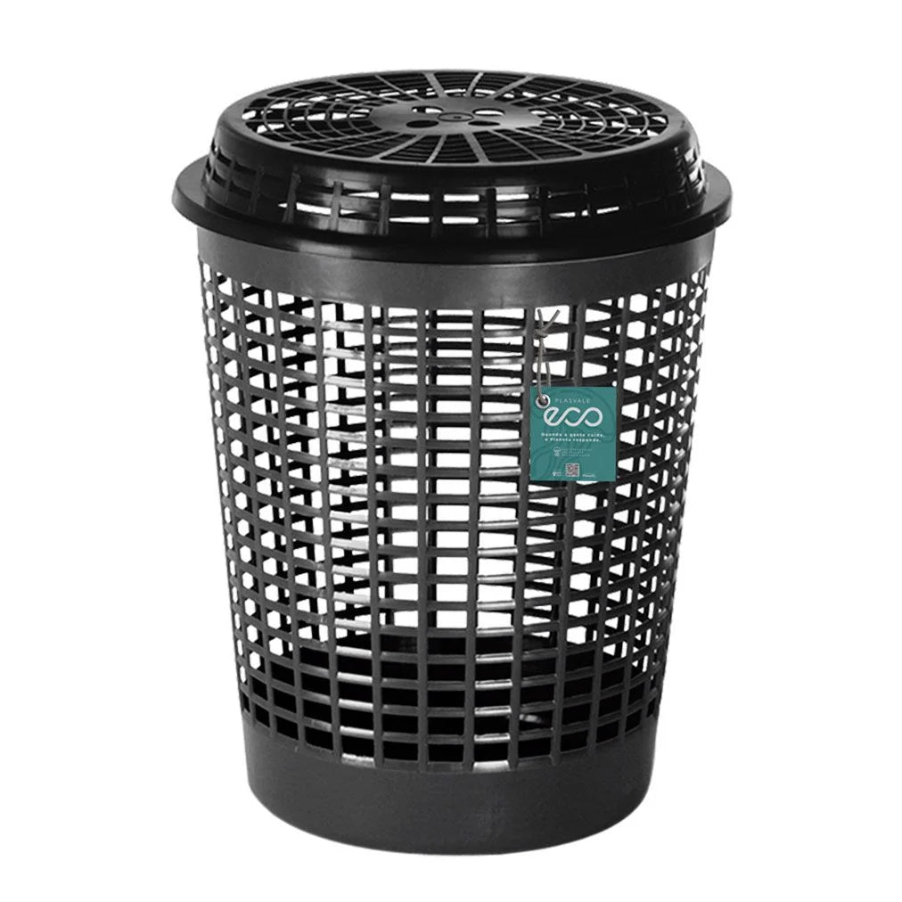Cesto Telado Recycle 55 Litros Preto | Plasvale
