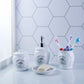 Conjunto Banheiro Cerâmica 4 Peças Lyor Sweet Home – Branco | Dispenser, Saboneteira, Algodão e Escova