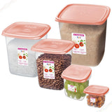 Conjunto 5 Potes Herméticos Plásticos Sanremo Fácil – 7L + 4,5L + 1,7L + 800ml + 200ml – Livre de BPA, Hermético, Micro-ondas, Freezer