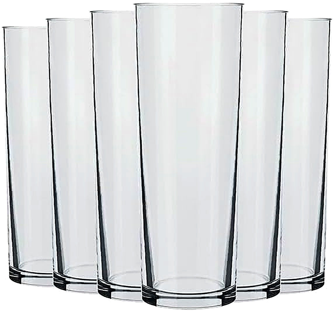 Conjunto 6 Copos Long Drink Tubo Cylinder 300ml Vidro Nadir