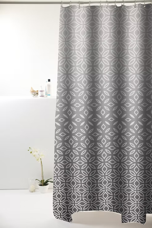 Cortina Box para Banheiro Poliéster Estampada 1,98x1,80m com 12 Ganchos Antimofo – Uzoo