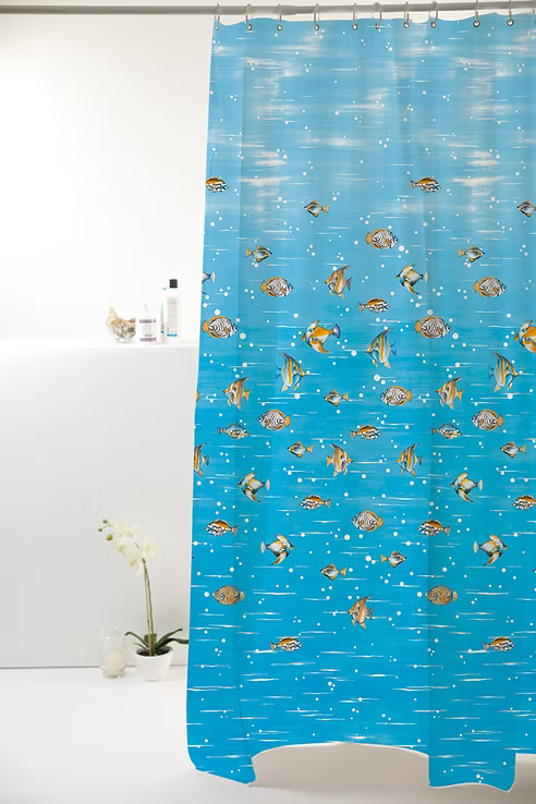 Cortina Box para Banheiro Poliéster Estampada 1,98x1,80m com 12 Ganchos Antimofo – Uzoo