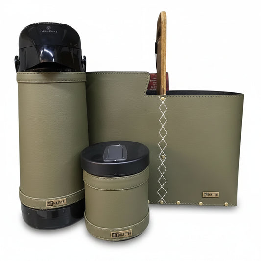 Kit Chimarrão Matetri Madero 3 Peças – Verde | Mateira + Garrafa Térmica + Porta-Erva