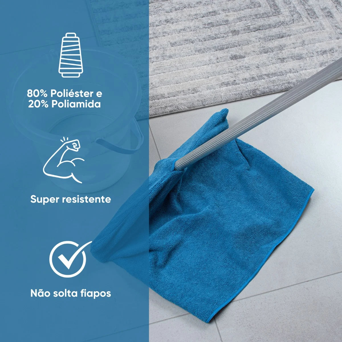 Capa de Rodo Microfibra Appel Super Limpa 50x35cm — Alta Absorção, Sem Fiapos