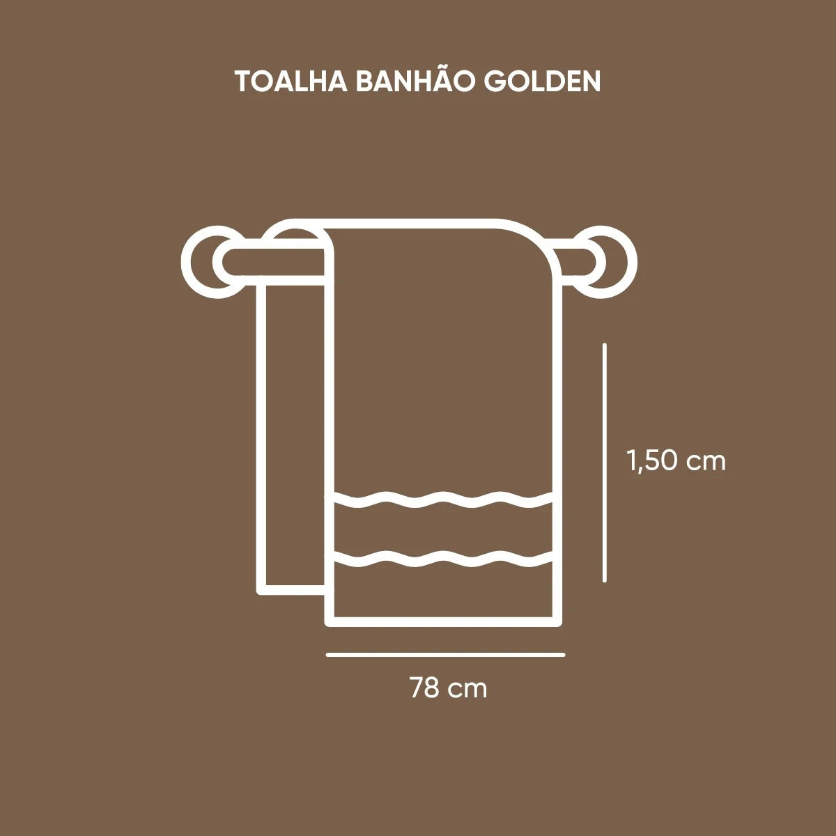 Toalha de Banho Banhão Golden Appel | Fio Penteado 500 g/m² | 78 x 150 cm — Edição Especial 50 Anos