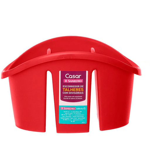 Escorredor de Talheres Sanremo Casar 308 Vermelho Plástico 20,5 cm