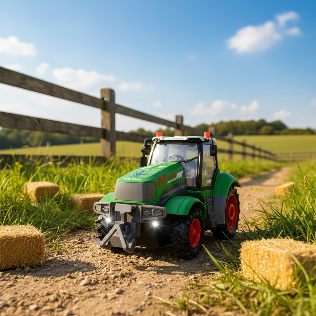 Trator de Brinquedo com Controle Remoto Sino Toys Farmer Truck — Escala 1:24, Luzes, Bateria Recarregável | Ref. QH205