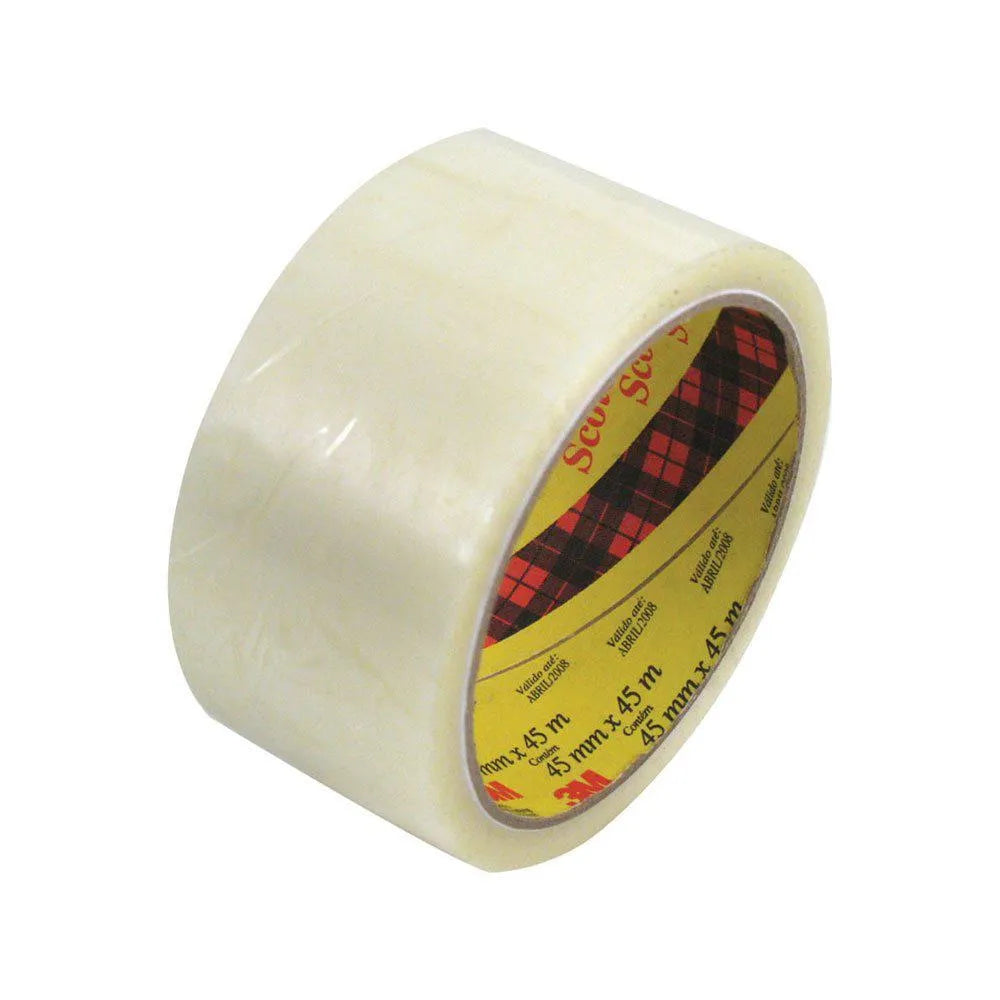 Fita Adesiva Scotch 3M Transparente 45 mm × 45 m – Alta Adesão e Resistência