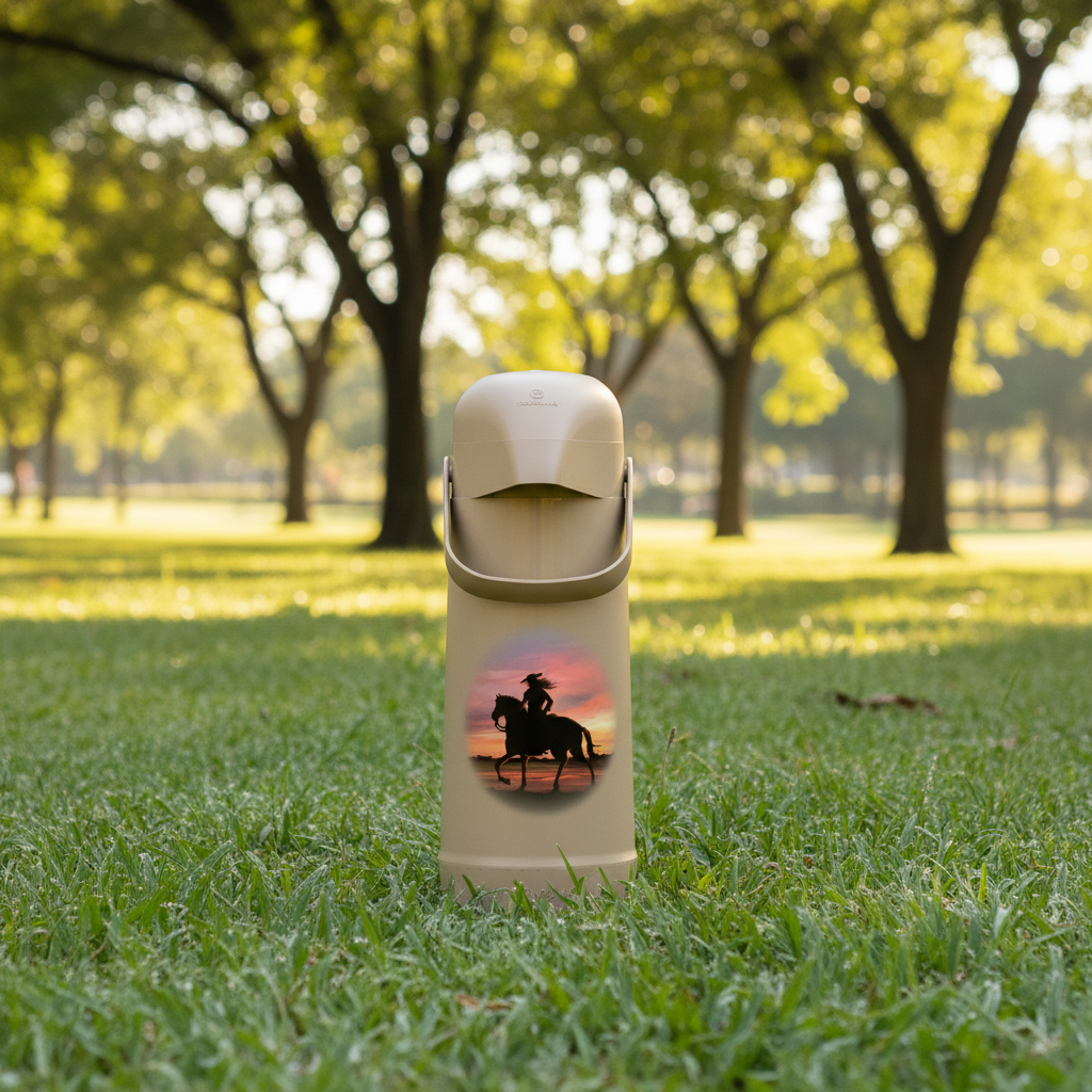 Garrafa Térmica Termolar Magic Pump Campeira Feminina 1L Bege | Bomba de Pressão