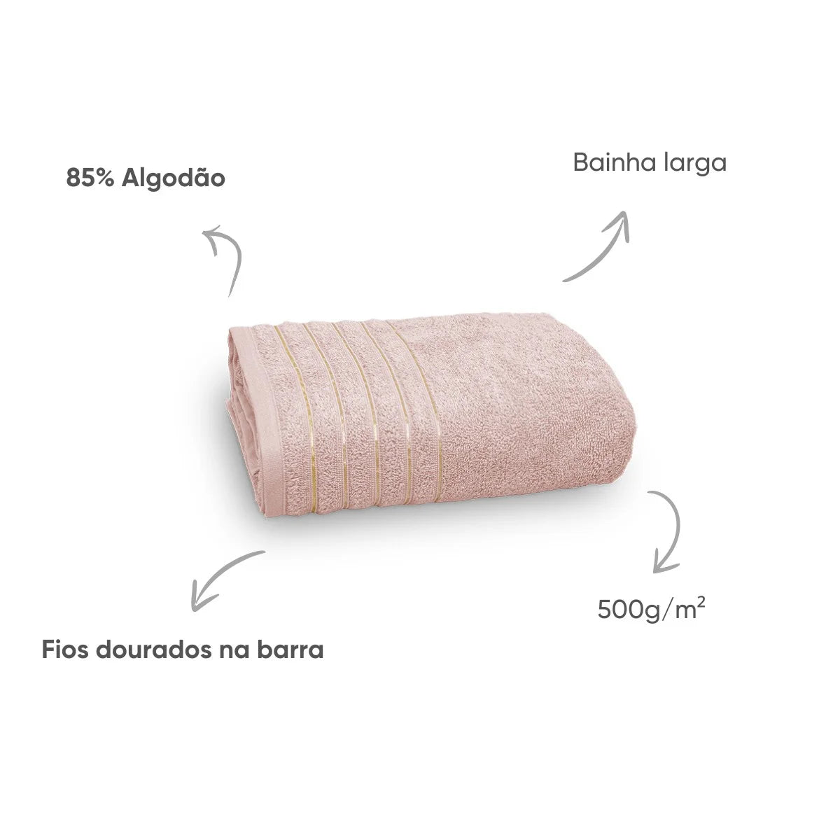 Toalha de Rosto Golden Appel 50×80cm | Fio Penteado 500g/m² | Coleção 50 Anos