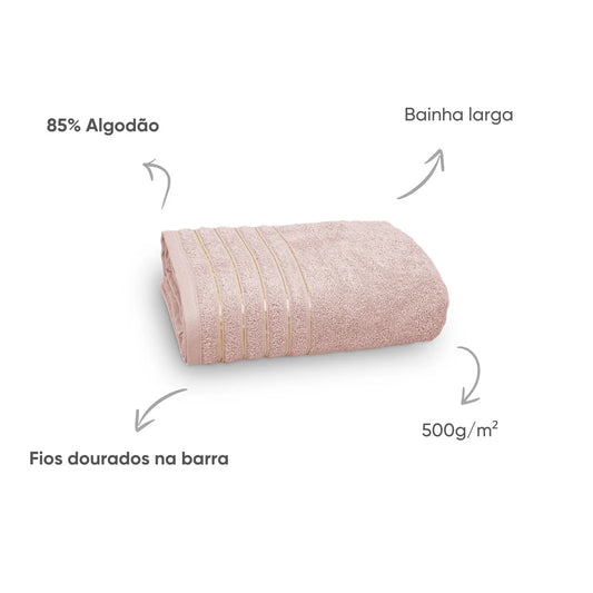 Toalha de Rosto Golden Appel 50×80cm | Fio Penteado 500g/m² | Coleção 50 Anos