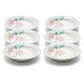 Jogo 6 Pratos Fundos 21,5 cm Donna Bloom | Cerâmica Biona Oxford | Floral Verde Água e Rosa