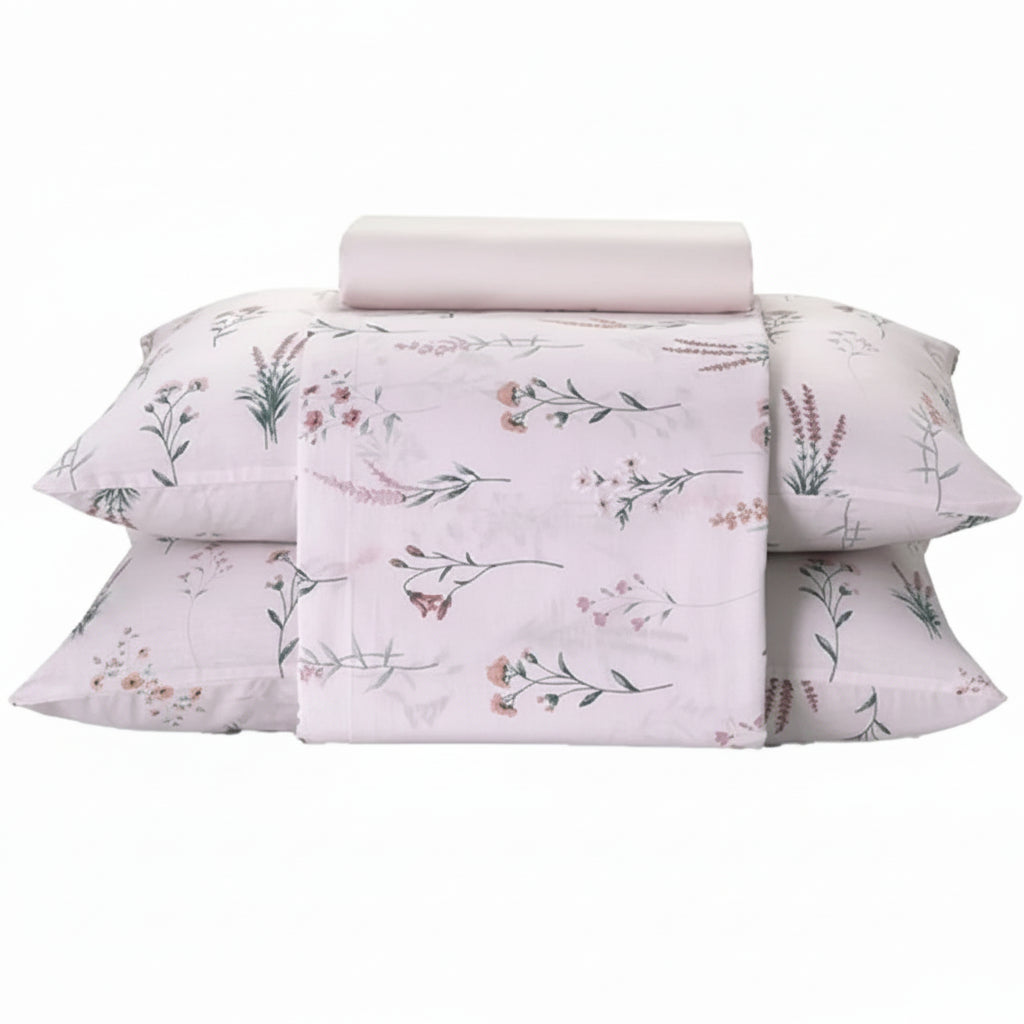 Jogo de Cama Casal Döhler Provença Full 4 Peças 100% Algodão Estampado – Violeta