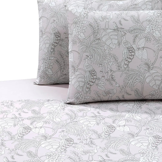 Jogo de Cama Casal Döhler Priori Estampado Pluma — 4 Peças | 100% Algodão 130 Fios