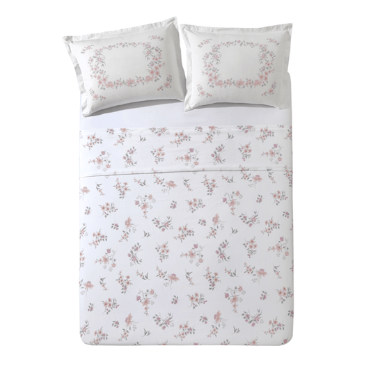 Jogo de Cama Casal Döhler Malu 4 Peças – 100% Algodão 150 Fios Estampa Floral