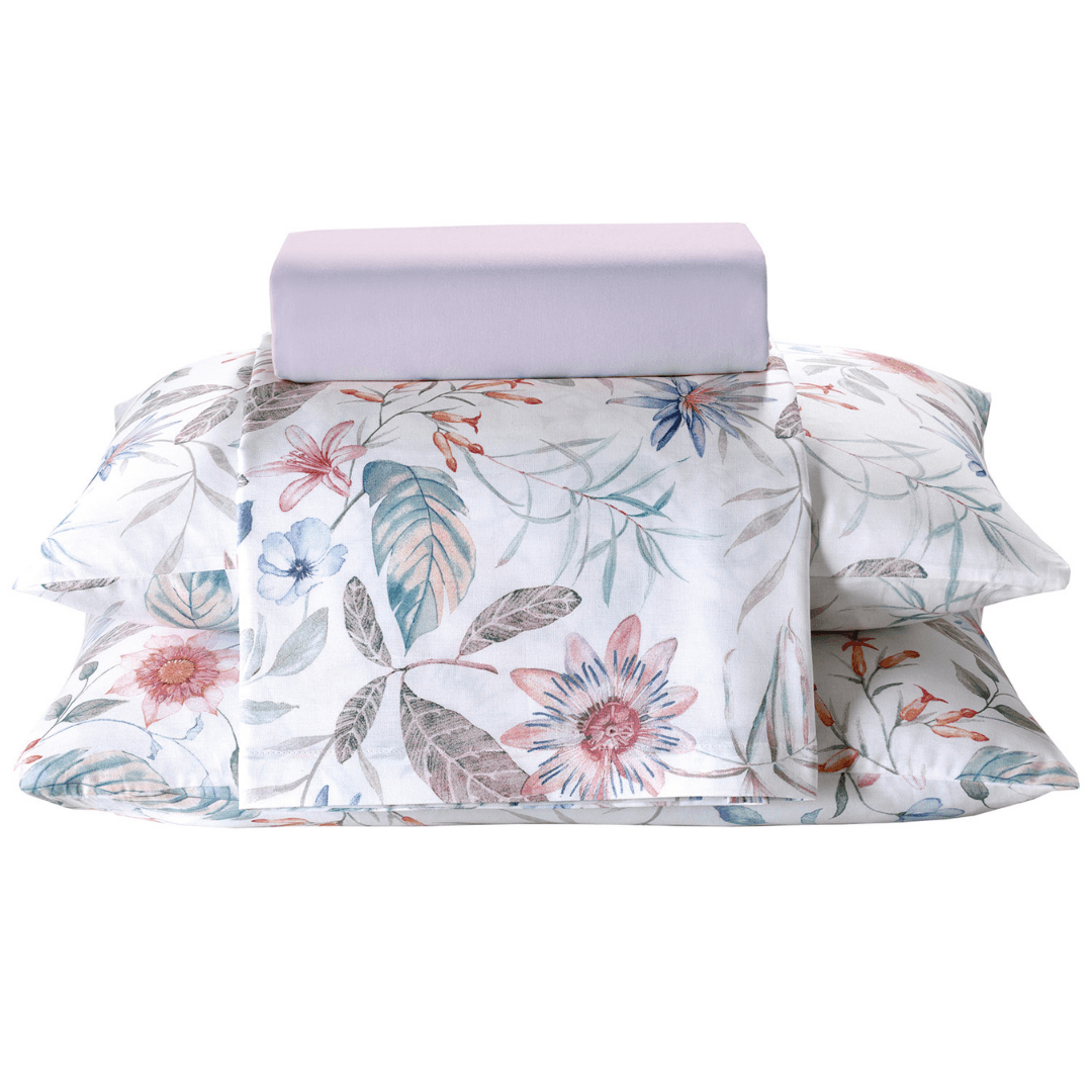 Jogo de Cama King Döhler Priori Stella Estampado | 100% Algodão | 4 Peças