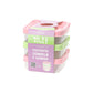 Kit 3 Potes Wave Retangulares 600 ml Verde e Rosa | Plasvale