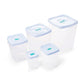 Conjunto de 5 Potes Quadrados Porta Mantimentos Branco |  500 ml - 1,3 Litro - 2,3 Litros - 4,5 Litros - 8 Litros | Plasvale