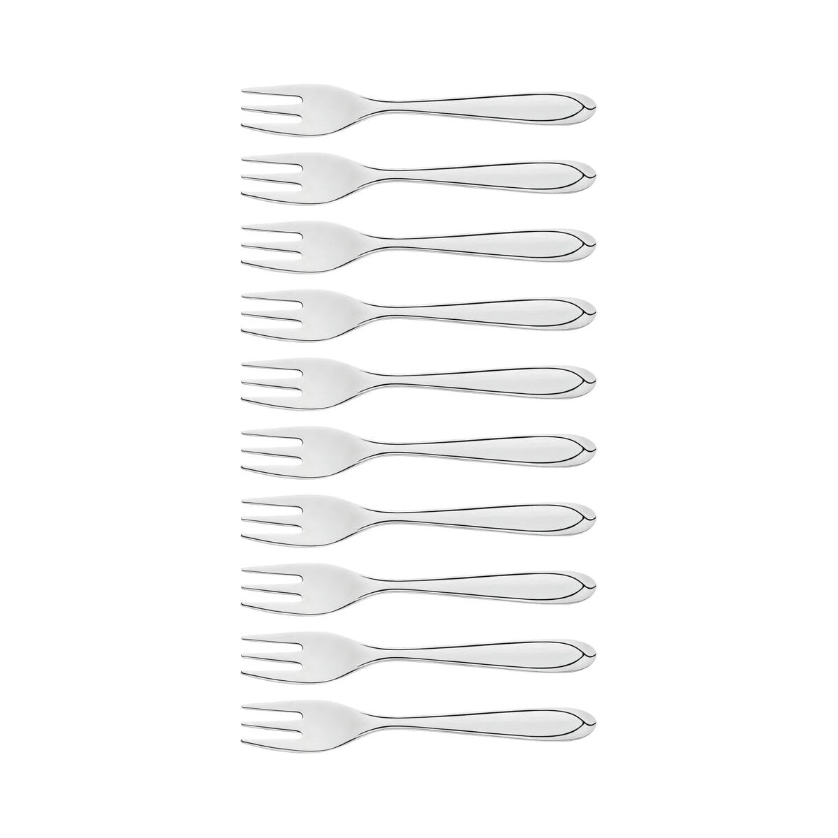 Kit 10 Garfos para Torta Tramontina Laguna em Aço Inox 14,2 cm | Acabamento Brilho