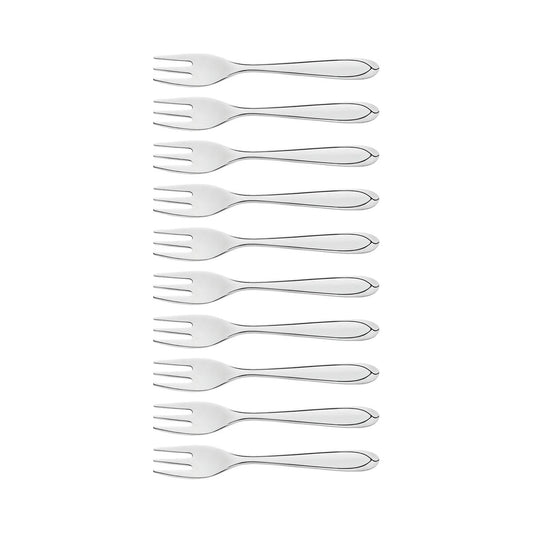 Kit 10 Garfos para Torta Tramontina Laguna em Aço Inox 14,2 cm | Acabamento Brilho