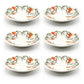 Kit 6 Pratos Fundos Lírios 21,5 cm | Cerâmica Biona Oxford Donna | Floral Laranja e Verde