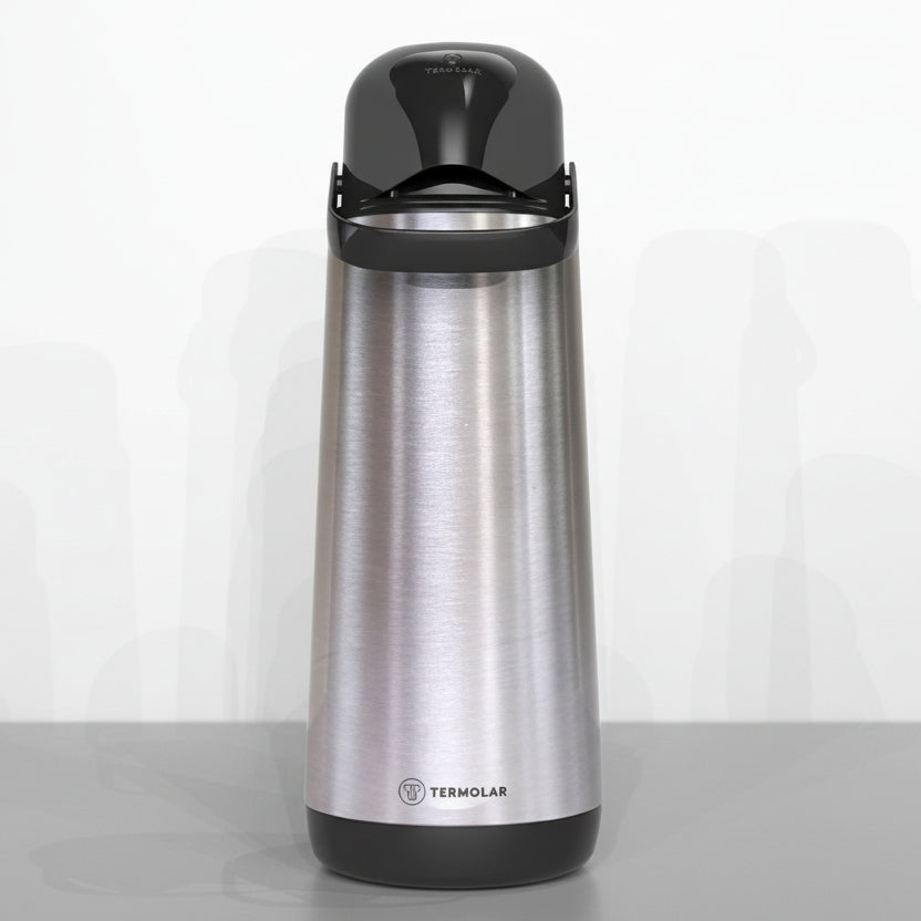 Garrafa Térmica Inox Lúmina Magic Pump 1,8 L — Bomba Pressão Anti-Pingo, Ampola de Vidro — Termolar