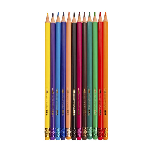 Kit 12 Lápis de Cor Triangular Apagável | Leo&Leo