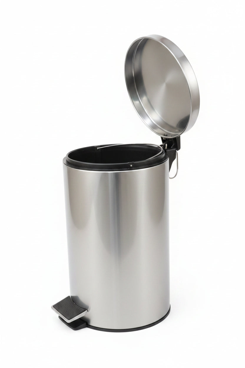 Lixeira Redonda Inox com Pedal 12 Litros Bigsul – Balde Removível