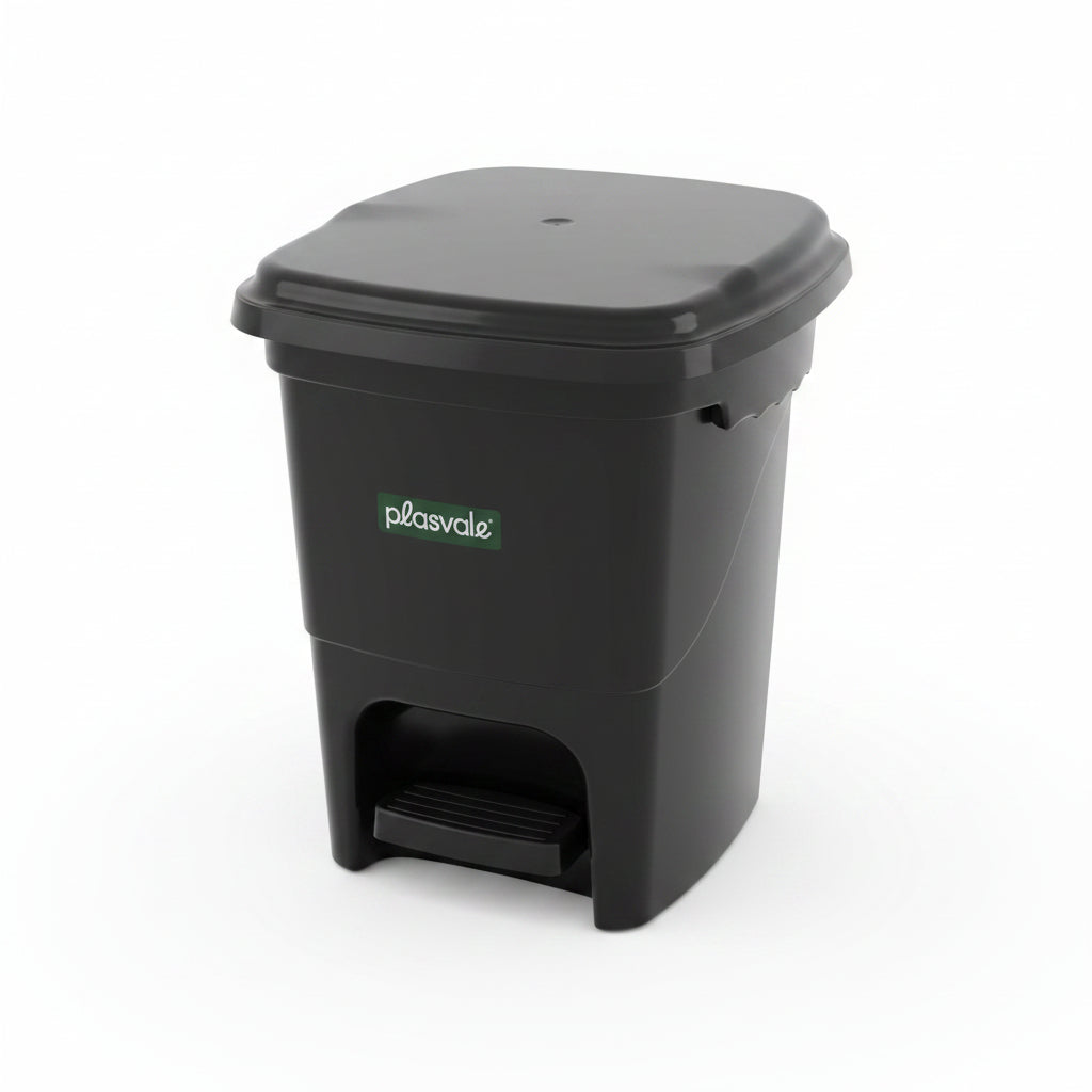 Lixeira Quadrada com Pedal 15L Plasvale — Polipropileno Livre de BPA