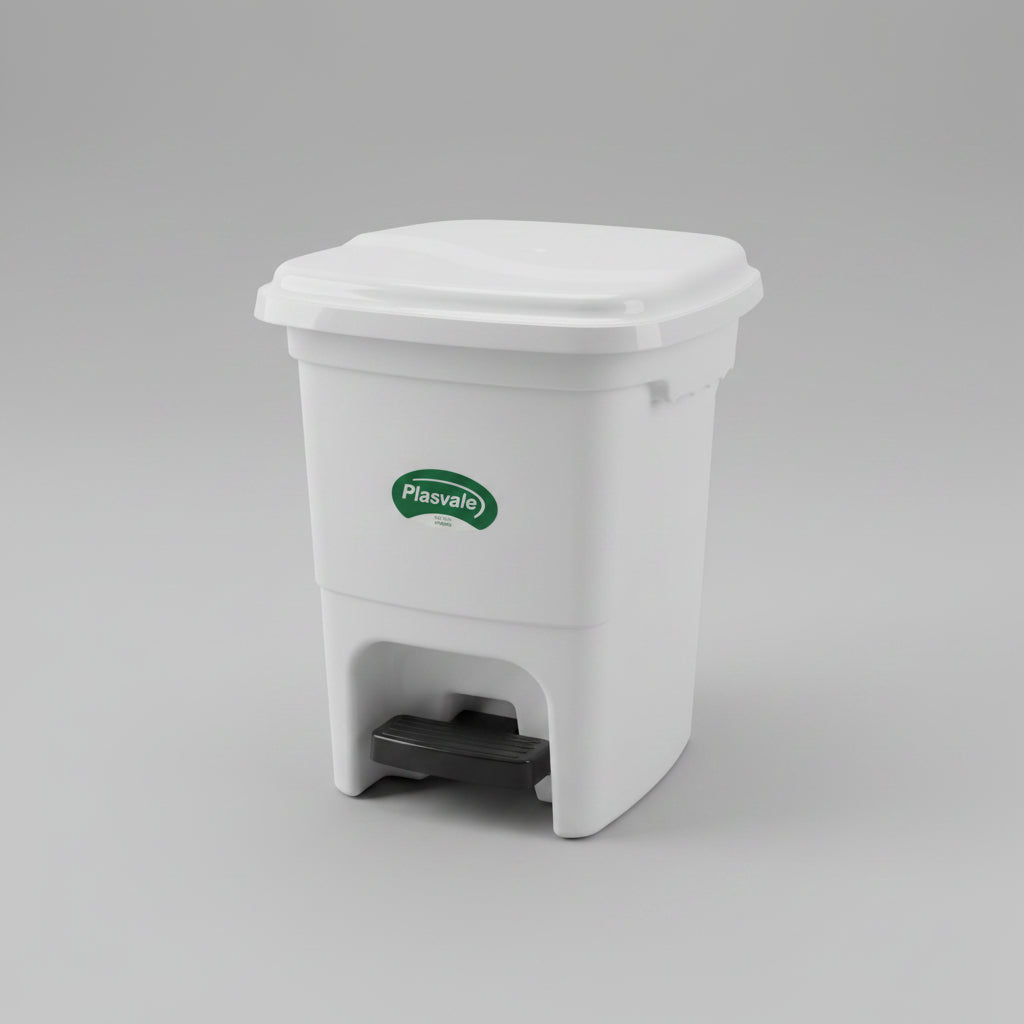 Lixeira Quadrada com Pedal 15L Plasvale — Polipropileno Livre de BPA